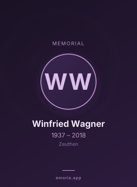 Memorial portrait of Winfried Wagner