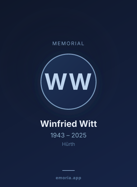 Memorial portrait of Winfried Witt