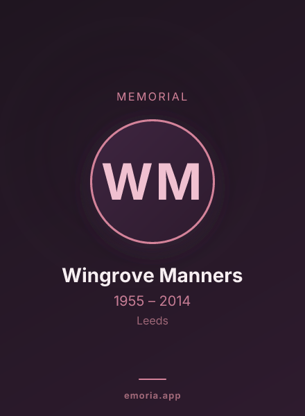 Memorial portrait of Wingrove Manners
