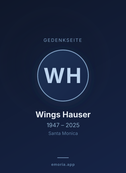 Gedenkportrait von Wings Hauser