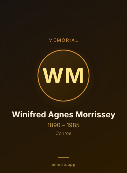 Memorial portrait of Winifred Agnes Morrissey