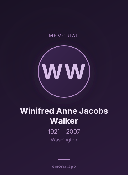 Memorial portrait of Winifred Anne Jacobs Walker
