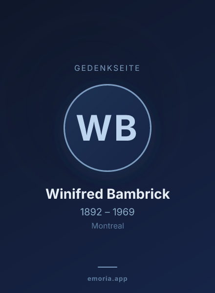 Gedenkportrait von Winifred Bambrick