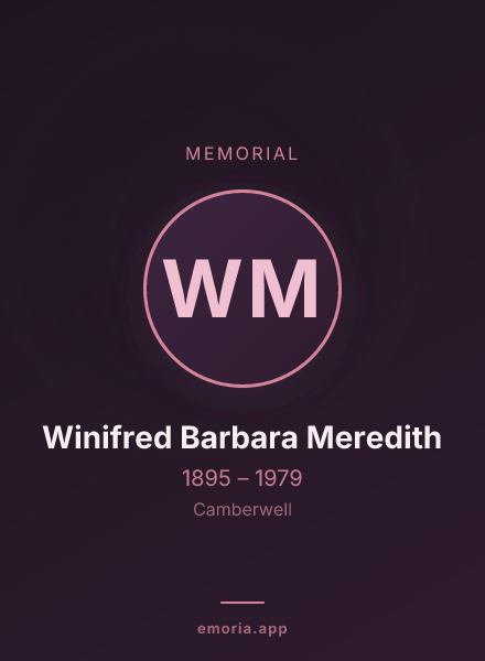Memorial portrait of Winifred Barbara Meredith