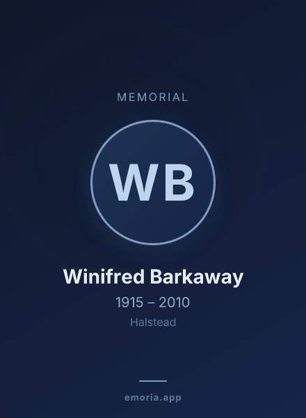 Memorial portrait of Winifred Barkaway