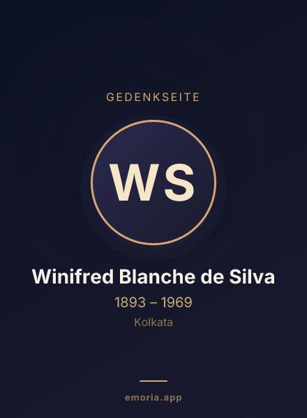 Gedenkportrait von Winifred Blanche de Silva