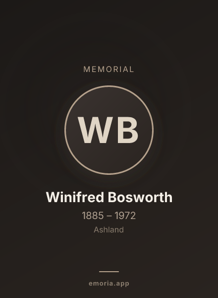 Memorial portrait of Winifred Bosworth