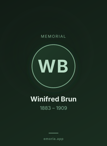 Memorial portrait of Winifred Brun