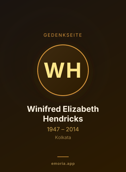 Gedenkportrait von Winifred Elizabeth Hendricks