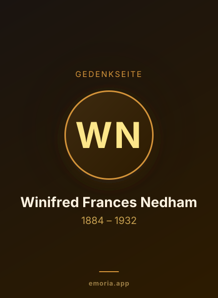 Gedenkportrait von Winifred Frances Nedham