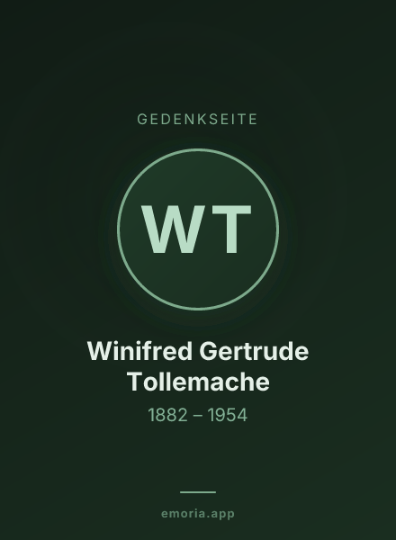 Gedenkportrait von Winifred Gertrude Tollemache