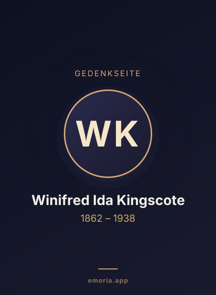 Gedenkportrait von Winifred Ida Kingscote