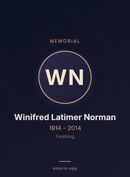 Memorial portrait of Winifred Latimer Norman