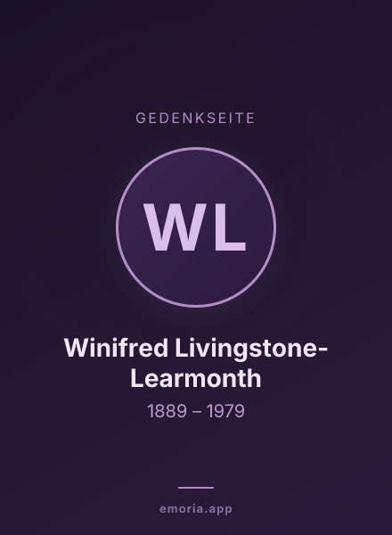 Gedenkportrait von Winifred Livingstone-Learmonth