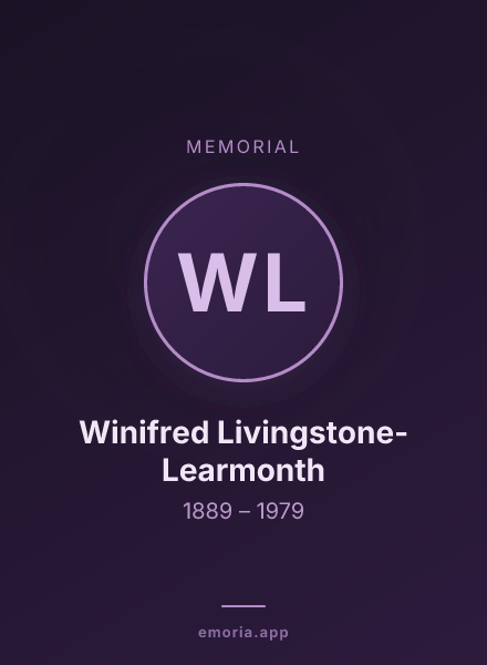 Memorial portrait of Winifred Livingstone-Learmonth
