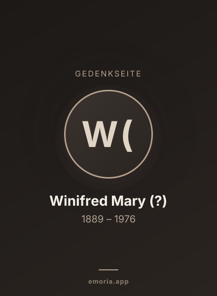 Gedenkportrait von Winifred Mary (?)