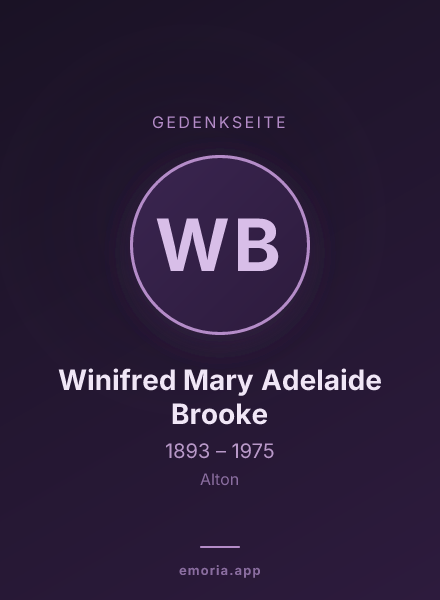 Gedenkportrait von Winifred Mary Adelaide Brooke