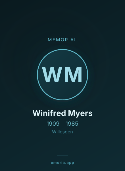 Memorial portrait of Winifred Myers