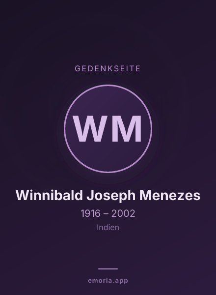 Gedenkportrait von Winnibald Joseph Menezes