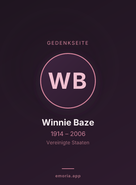 Gedenkportrait von Winnie Baze