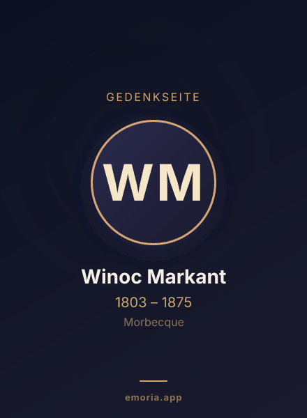 Gedenkportrait von Winoc Markant
