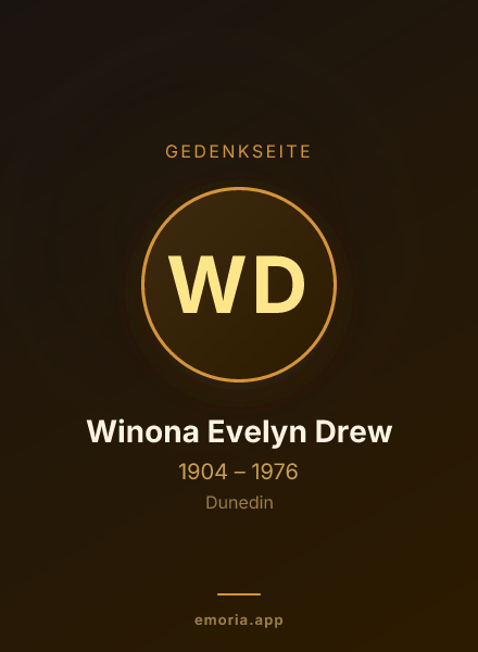 Gedenkportrait von Winona Evelyn Drew