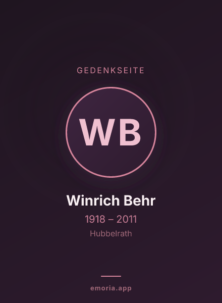 Gedenkportrait von Winrich Behr