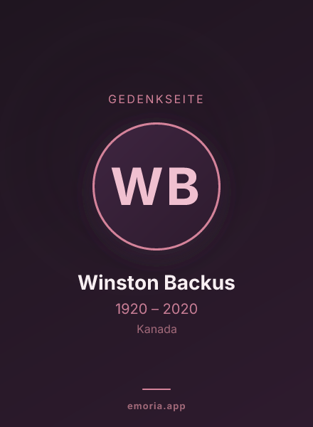 Gedenkportrait von Winston Backus