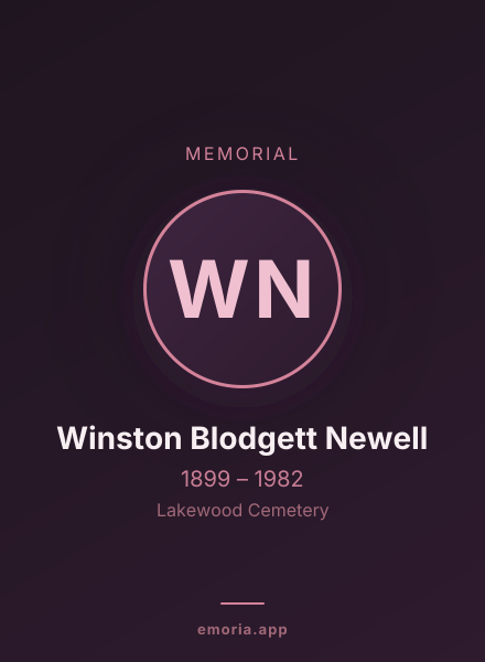Memorial portrait of Winston Blodgett Newell