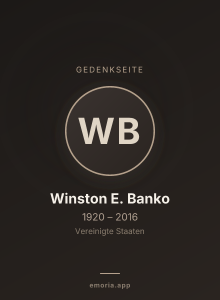 Gedenkportrait von Winston E. Banko