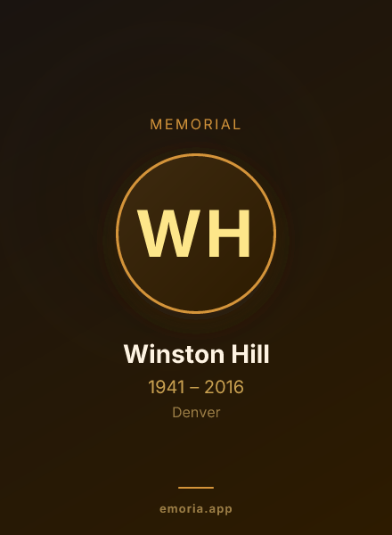 Memorial portrait of Winston Hill