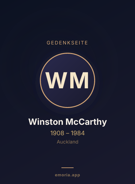 Gedenkportrait von Winston McCarthy
