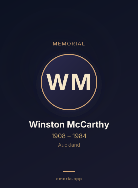 Memorial portrait of Winston McCarthy