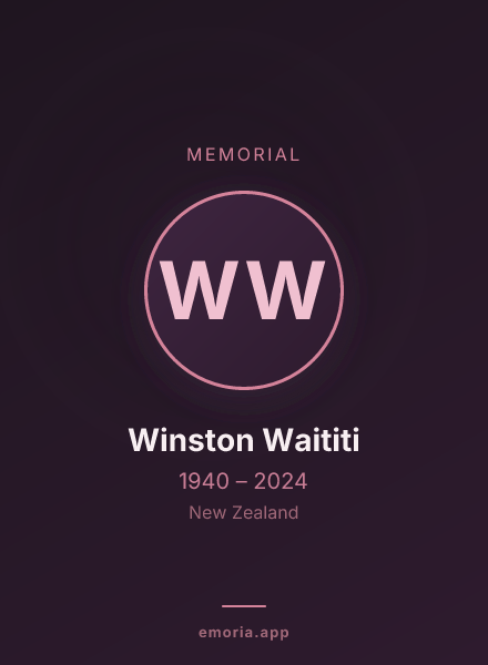 Memorial portrait of Winston Waititi