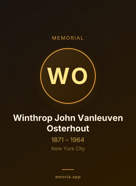 Memorial portrait of Winthrop John Vanleuven Osterhout
