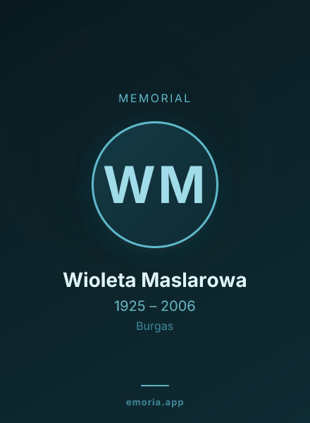 Memorial portrait of Wioleta Maslarowa