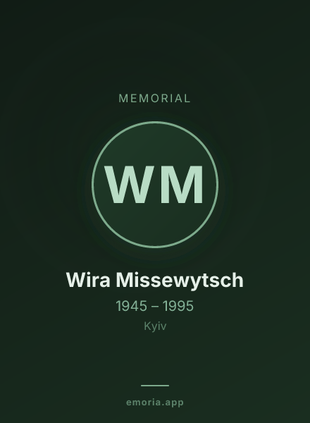 Memorial portrait of Wira Missewytsch