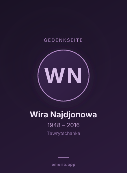 Gedenkportrait von Wira Najdjonowa