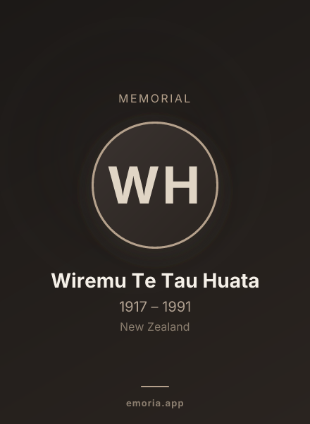 Memorial portrait of Wiremu Te Tau Huata