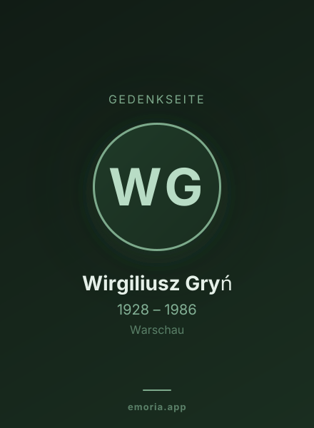 Gedenkportrait von Wirgiliusz Gryń