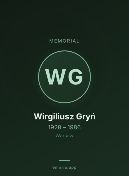 Memorial portrait of Wirgiliusz Gryń