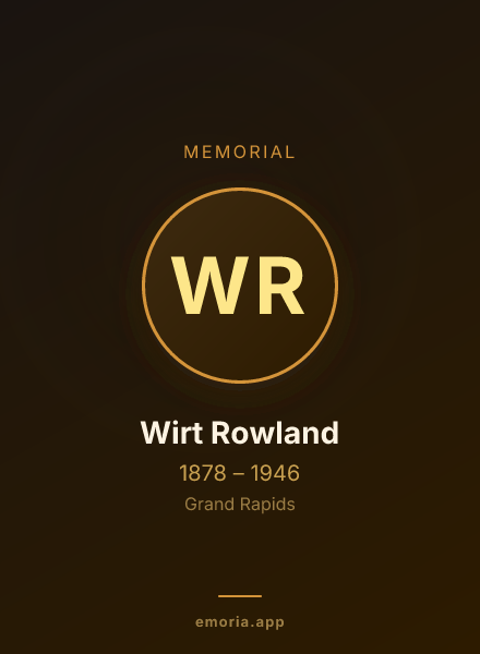 Memorial portrait of Wirt Rowland