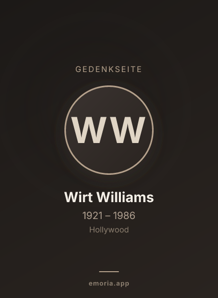 Gedenkportrait von Wirt Williams