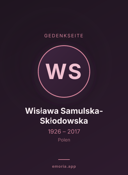 Gedenkportrait von Wisława Samulska-Skłodowska