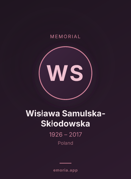 Memorial portrait of Wisława Samulska-Skłodowska