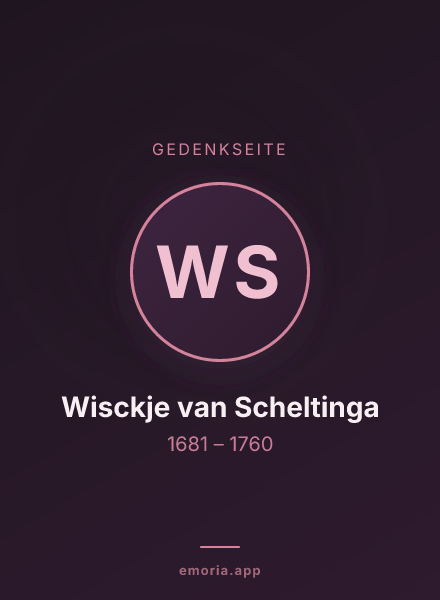 Gedenkportrait von Wisckje van Scheltinga