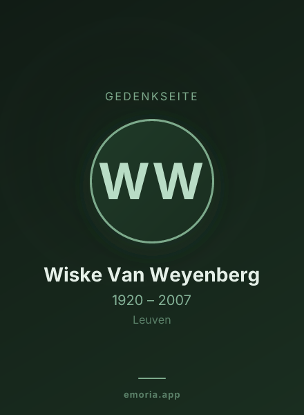 Gedenkportrait von Wiske Van Weyenberg