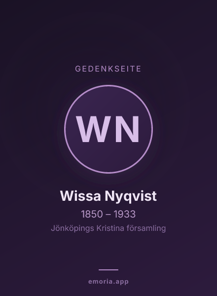Gedenkportrait von Wissa Nyqvist