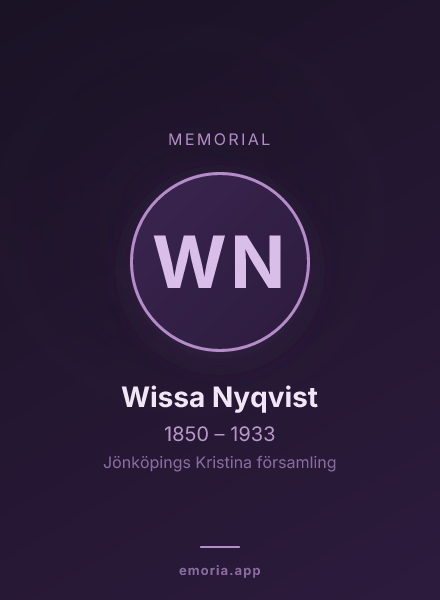 Memorial portrait of Wissa Nyqvist