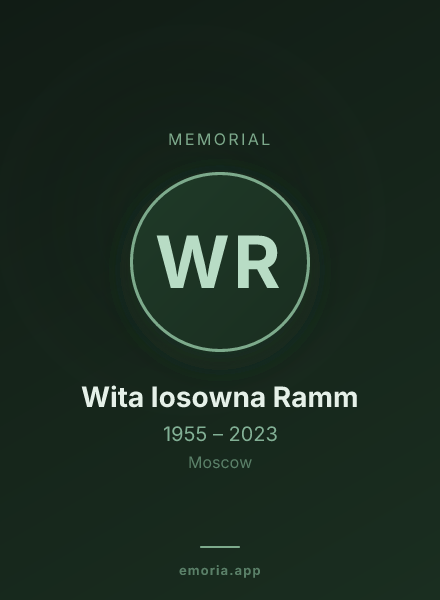 Memorial portrait of Wita Iosowna Ramm